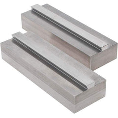 Kurt - 6" Jaw Width x 1.98 Jaw Height x 1" Jaw Thickness Standard Vise Jaw Set - Steel, Bolt On, 2 Jaws, Hard Jaws - A1 Tooling