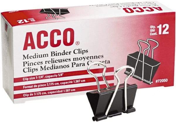 ACCO - 5/8" Wide Binder Clip - Black/Silver - A1 Tooling