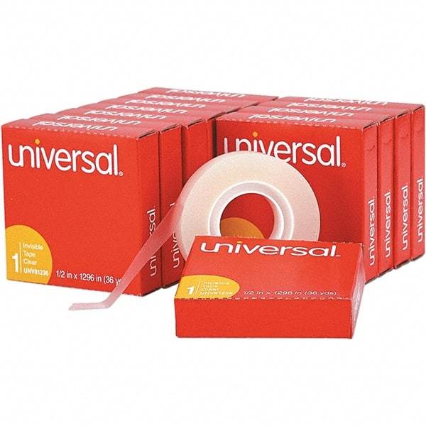 UNIVERSAL - 1/2" Wide x 1mm Thick x 36 yds Long, 81236VP Box Sealing & Label Protection Tape - Clear - A1 Tooling