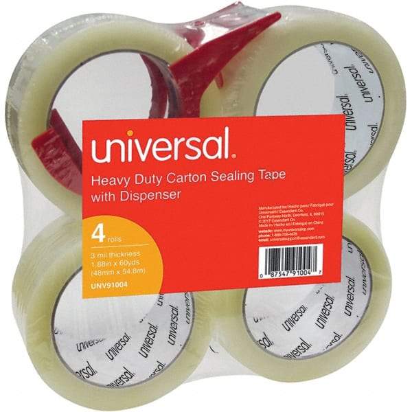 Universal One - 48mm Wide x 3mm Thick x 54.8m Long, 91004 Box Sealing & Label Protection Tape - Clear - A1 Tooling