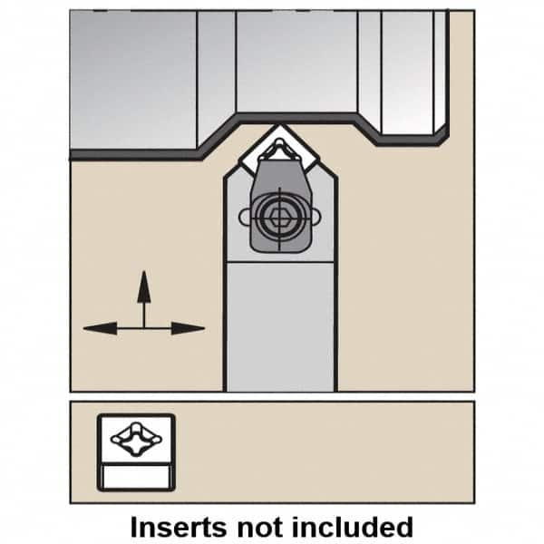 Kennametal - CSDN-MX, Neutral Cut, 0° Lead Angle, 1" Shank Height x 1" Shank Width, Negative Rake Indexable Turning Toolholder - 6" OAL, SN..X45. Insert Compatibility, Series Top Notch - A1 Tooling