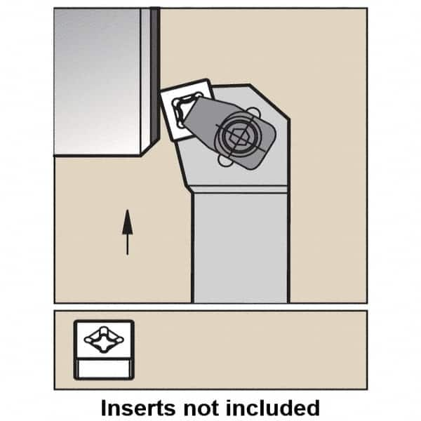 Kennametal - CCKN, Right Hand Cut, 15° Lead Angle, 25mm Shank Height x 25mm Shank Width, Negative Rake Indexable Turning Toolholder - 151mm OAL, CN..1207.. Insert Compatibility, Series Kendex - A1 Tooling
