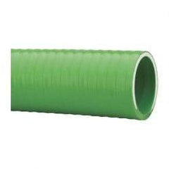 Made in USA - 1-1/2" Inside x 1-13/16" Outside Diam, PVC Liquid Suction & Discharge Hose - Green, 100' Long, 28 Vacuum Rating, 85 psi Working Pressure - A1 Tooling