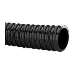 Made in USA - 1-1/2" ID, 28 Hg Vac Rating, 75 psi, PVC Vacuum & Duct Hose - 100' Long, Black, 4" Bend Radius, -10°F Min - A1 Tooling