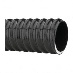 Made in USA - 2" ID, 28 Hg Vac Rating, 70 psi, PVC Vacuum & Duct Hose - 100' Long, Black, 5" Bend Radius, -10°F Min - A1 Tooling