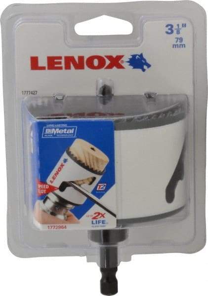 Lenox - 3-1/8" Diam, 1-1/2" Cutting Depth, Hole Saw - Bi-Metal Saw, Toothed Edge - A1 Tooling