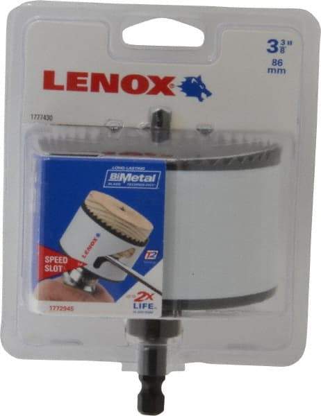 Lenox - 3-3/8" Diam, 1-1/2" Cutting Depth, Hole Saw - Bi-Metal Saw, Toothed Edge - A1 Tooling