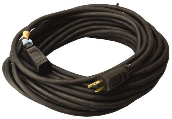 Southwire - 50', 12/3 Gauge/Conductors, Black Outdoor Extension Cord - 1 Receptacle, 15 Amps, UL SJEOW, NEMA 5-15P, 5-15R - A1 Tooling