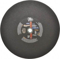 Norton - 16" Aluminum Oxide Cutoff Wheel - 5/32" Thick, 1" Arbor, 3,820 Max RPM, Use with Stationary Tools - A1 Tooling