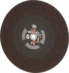 Norton - 20" Aluminum Oxide Cutoff Wheel - 3/16" Thick, 1" Arbor, 2,710 Max RPM, Use with Stationary Tools - A1 Tooling