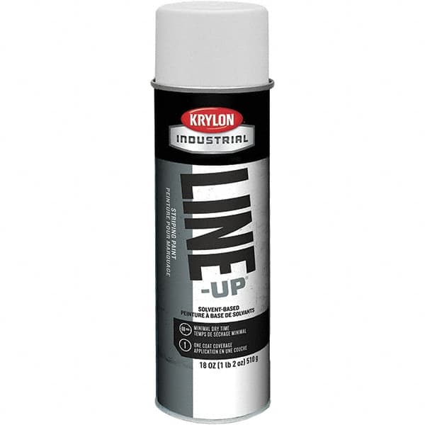 Krylon - 18 fl oz White Striping Paint - 234 to 332 Sq Ft/Gal Coverage, Solvent-Based Formula - A1 Tooling