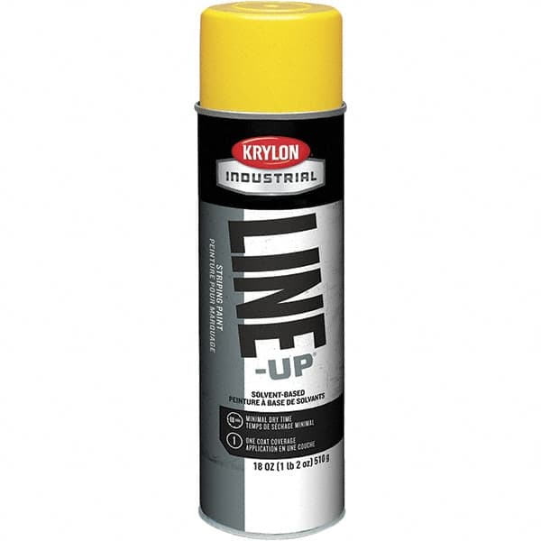 Krylon - 18 fl oz Yellow Striping Paint - 234 to 332 Sq Ft/Gal Coverage, Solvent-Based Formula - A1 Tooling