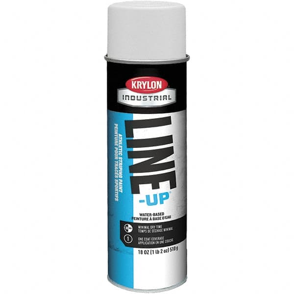 Krylon - 18 fl oz White Striping Paint - 234 to 332 Sq Ft/Gal Coverage, Water-Based Formula - A1 Tooling