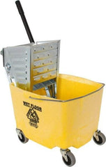 Value Collection - 35 Qt Plastic Metal Bucket & Wringer - 3" Long, Yellow - A1 Tooling