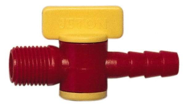 Value Collection - 2 Piece, 1/4" ID Coolant Hose Nipple Valve - Male to Female Connection, POM Body, 1/4 NPT, Use with Snap Together Hose Systems - A1 Tooling