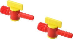 Value Collection - 2 Piece, 1/4" ID Coolant Hose Nipple Valve - Male to Female Connection, POM Body, 1/4 NPT, Use with Snap Together Hose Systems - A1 Tooling