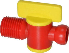 Value Collection - 2 Piece, 1/4" ID Coolant Hose NPT Valve - Male to Female Connection, POM Body, 1/4 NPT, Use with Snap Together Hose Systems - A1 Tooling