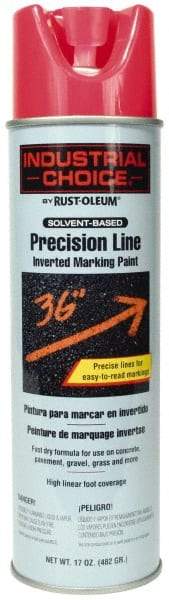 Rust-Oleum - 17 fl oz Pink Marking Paint - 600' to 700' Coverage at 1" Wide, Solvent-Based Formula - A1 Tooling