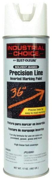 Rust-Oleum - 17 fl oz White Marking Paint - 600' to 700' Coverage at 1" Wide, Solvent-Based Formula - A1 Tooling