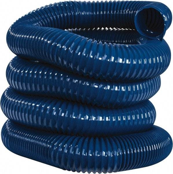 Hi-Tech Duravent - 4" ID, 25' Long, PVC Blower & Duct Hose - Blue, 5-1/2" Bend Radius, 17 In/Hg, 11 Max psi, -20 to 180°F, Abrasion and Chemical Resistant - A1 Tooling