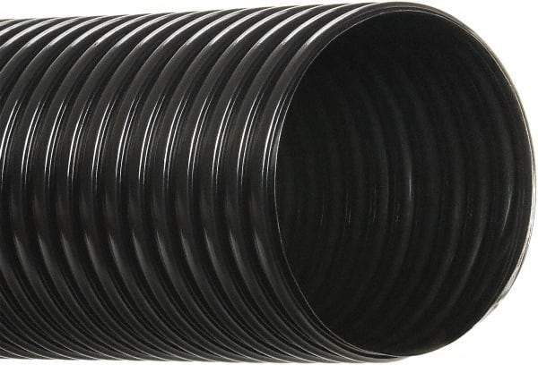 Hi-Tech Duravent - 1-1/4" ID, 50' Long, Polyethylene Blower & Duct Hose - Black, 2" Bend Radius, 18 In/Hg, 22 Max psi, -30 to 160°F, UV Resistant - A1 Tooling