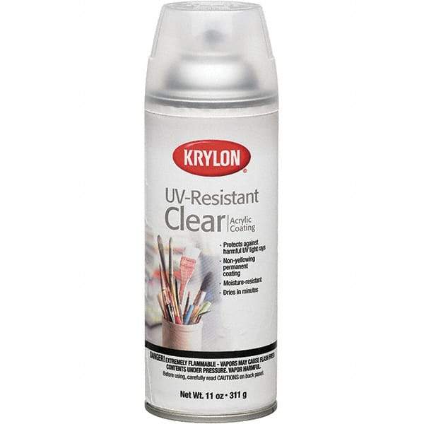 Krylon - Crystal Clear, Flat, Acrylic Coating Spray Paint - 15 to 20 Sq Ft per Can, 16 oz Container - A1 Tooling