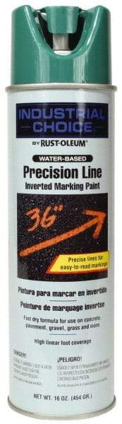 Rust-Oleum - 17 fl oz Green Marking Paint - 600' to 700' Coverage at 1" Wide, Water-Based Formula - A1 Tooling