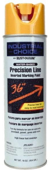 Rust-Oleum - 17 fl oz Yellow Marking Paint - 600' to 700' Coverage at 1" Wide, Water-Based Formula - A1 Tooling