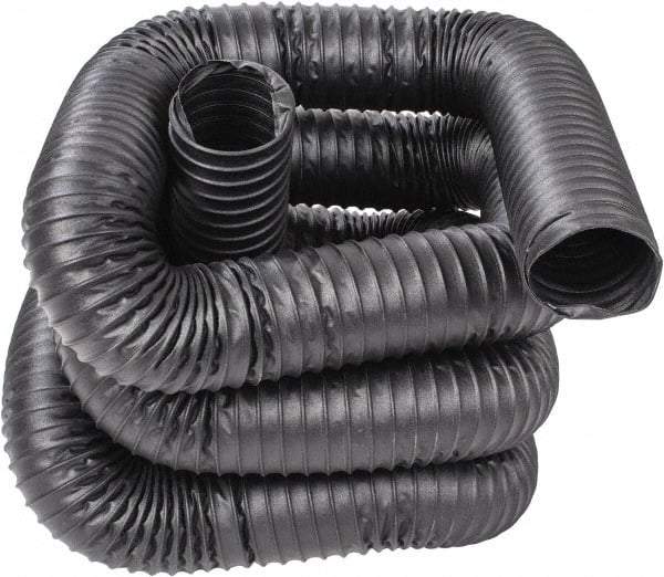 Hi-Tech Duravent - 4" ID, 25' Long, Neoprene Coated Polyester Blower & Duct Hose - Black, 6-1/2" Bend Radius, 22 In/Hg, 25 Max psi, -40 to 250°F, Chemical and Abrasion Resistant - A1 Tooling