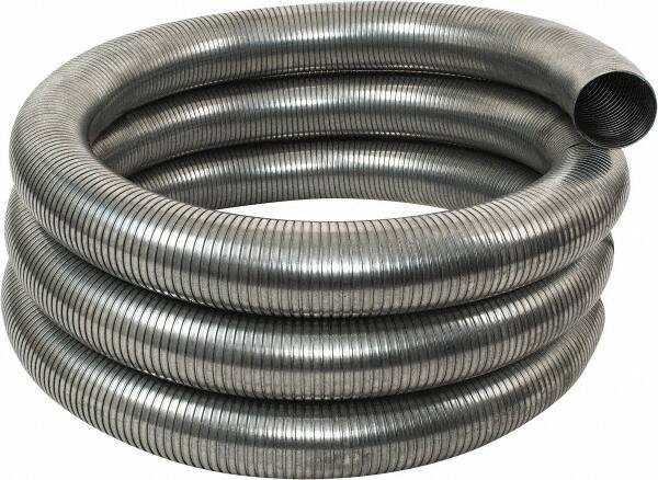 Federal Hose - 4" ID, -60 to 400°F, Galvanized Steel Unlined Flexible Metal Duct Hose - 18" Bend Radius, 25' Long - A1 Tooling