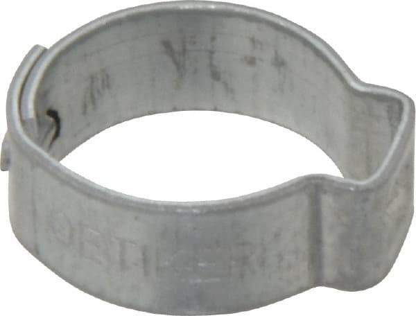 Oetiker - 13.5 to 15.7mm, Zinc-Plated 1-Ear Clamp - 5/8" Noml Size, 7mm Inner Width, 7mm Wide x 0.75mm Thick, Carbon Steel - A1 Tooling