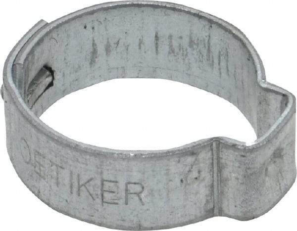 Oetiker - 15.1 to 17mm, Zinc-Plated 1-Ear Clamp - 11/16" Noml Size, 6mm Inner Width, 7mm Wide x 0.75mm Thick, Carbon Steel - A1 Tooling