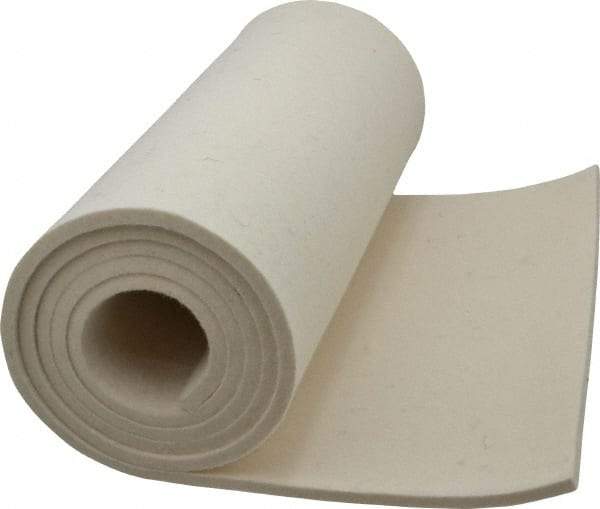 Made in USA - 1/4 Inch Thick x 60 Inch Wide x 12 Inch Long, Pressed Wool Felt Sheet - 4 Lbs/Square Yd., White, 500 psi - A1 Tooling