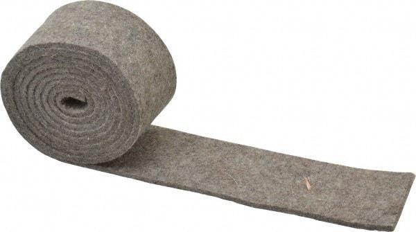 Made in USA - 1/8 Inch Thick x 2 Inch Wide x 5 Ft. Long, Felt Stripping - Gray, Plain Backing - A1 Tooling