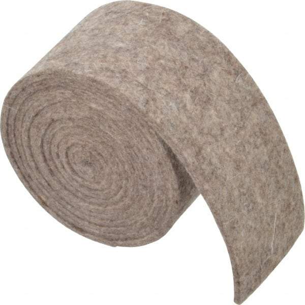 Made in USA - 1/8 Inch Thick x 2 Inch Wide x 5 Ft. Long, Felt Stripping - Gray, Plain Backing - A1 Tooling