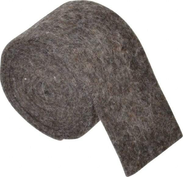 Made in USA - 1/8 Inch Thick x 2 Inch Wide x 5 Ft. Long, Felt Stripping - Gray, Plain Backing - A1 Tooling