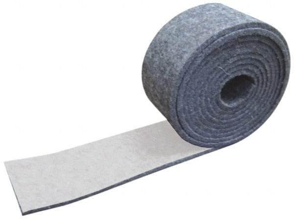 Made in USA - 1/4 Inch Thick x 1-1/2 Inch Wide x 5 Ft. Long, Felt Stripping - Gray, Adhesive Backing - A1 Tooling