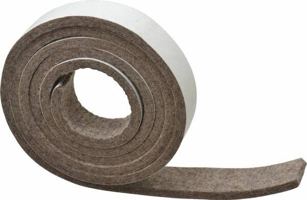 Made in USA - 1/4 Inch Thick x 1 Inch Wide x 5 Ft. Long, Felt Stripping - Gray, Adhesive Backing - A1 Tooling