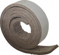 Made in USA - 1/4 Inch Thick x 1-1/2 Inch Wide x 5 Ft. Long, Felt Stripping - Gray, Adhesive Backing - A1 Tooling