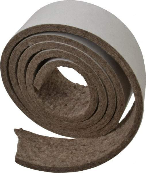 Made in USA - 1/4 Inch Thick x 2 Inch Wide x 5 Ft. Long, Felt Stripping - Gray, Adhesive Backing - A1 Tooling