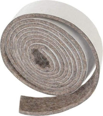 Made in USA - 1/8 Inch Thick x 1 Inch Wide x 5 Ft. Long, Felt Stripping - Gray, Adhesive Backing - A1 Tooling