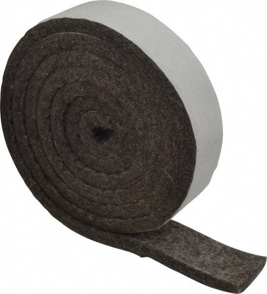 Made in USA - 1/4 Inch Thick x 1 Inch Wide x 5 Ft. Long, Felt Stripping - Gray, Adhesive Backing - A1 Tooling