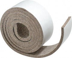 Made in USA - 1/4 Inch Thick x 2 Inch Wide x 5 Ft. Long, Felt Stripping - Gray, Adhesive Backing - A1 Tooling