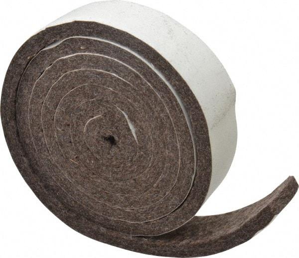 Made in USA - 1/4 Inch Thick x 1 Inch Wide x 5 Ft. Long, Felt Stripping - Gray, Adhesive Backing - A1 Tooling