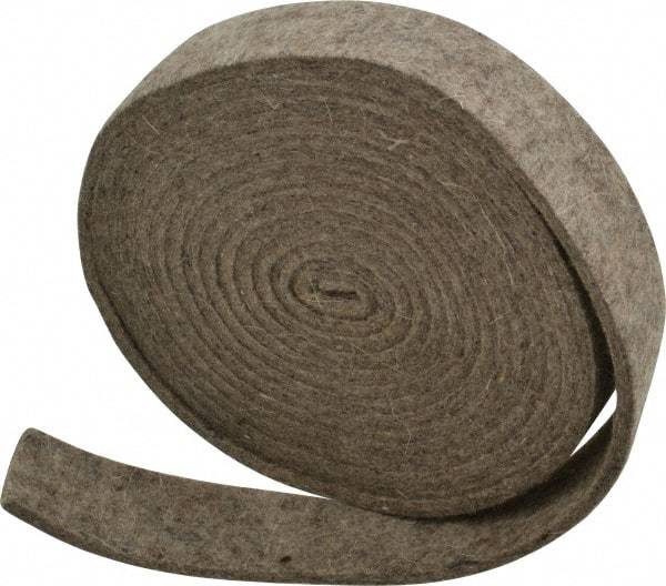 Made in USA - 1/8 Inch Thick x 1 Inch Wide x 10 Ft. Long, Felt Stripping - Gray, Plain Backing - A1 Tooling