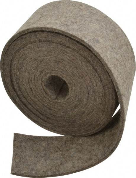 Made in USA - 1/8 Inch Thick x 2 Inch Wide x 10 Ft. Long, Felt Stripping - Gray, Plain Backing - A1 Tooling