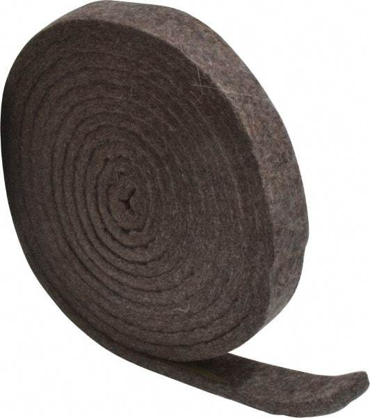 Made in USA - 1/4 Inch Thick x 1 Inch Wide x 10 Ft. Long, Felt Stripping - Gray, Plain Backing - A1 Tooling