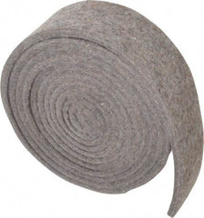 Made in USA - 1/4 Inch Thick x 2 Inch Wide x 10 Ft. Long, Felt Stripping - Gray, Plain Backing - A1 Tooling