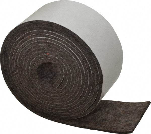 Made in USA - 1/8 Inch Thick x 2 Inch Wide x 10 Ft. Long, Felt Stripping - Gray, Adhesive Backing - A1 Tooling