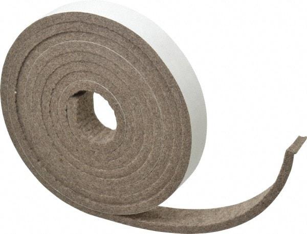 Made in USA - 1/4 Inch Thick x 1 Inch Wide x 10 Ft. Long, Felt Stripping - Gray, Adhesive Backing - A1 Tooling